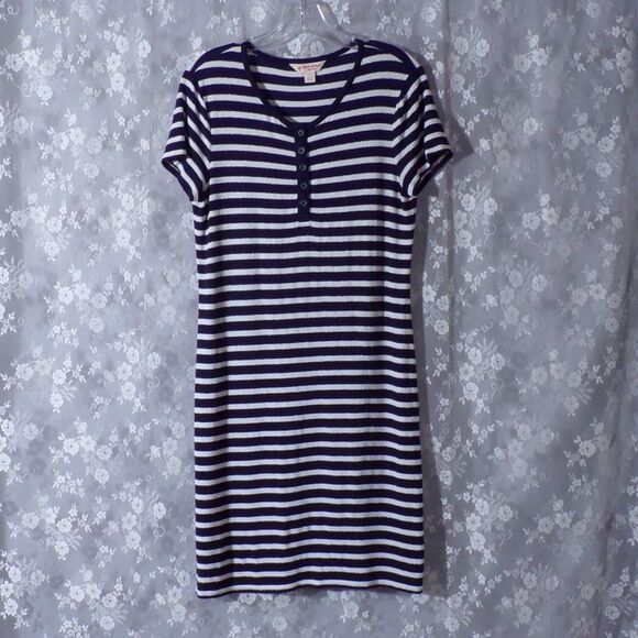 Brooks Brothers Red Fleece Dress Blue & White Stripe Old Money Preppy Size Small - Picture 1 of 4